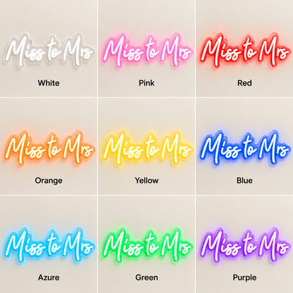Miss To Mrs LED Neon Sign - nine-color grid