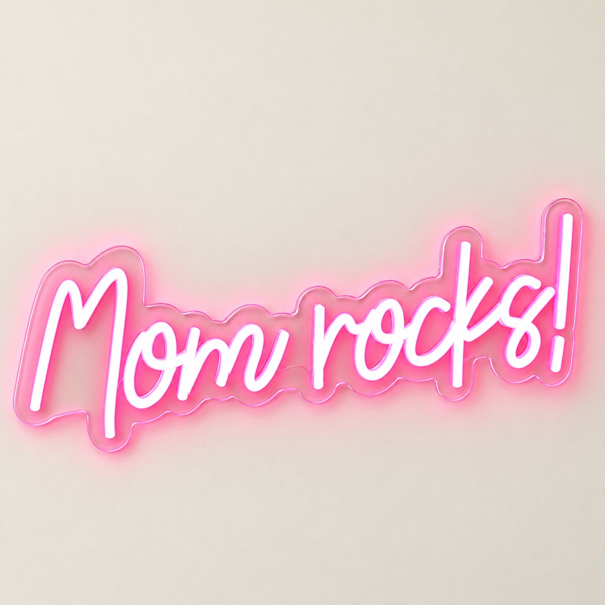 Mom Rocks! LED Neon Sign - natural light view
