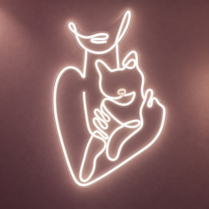 Mother And Child Embrace LED Neon Sign - product hero