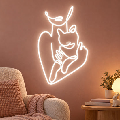 Mother And Child Embrace LED Neon Sign - advertising view