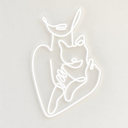 Mother And Child Embrace LED Neon Sign - natural light view