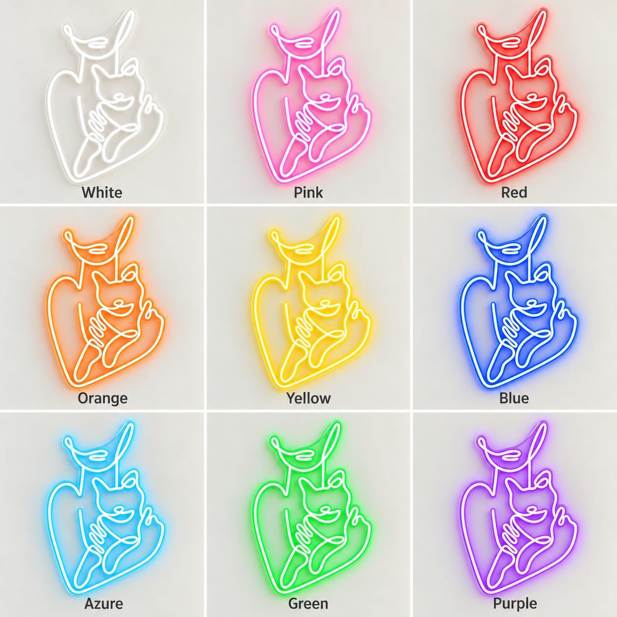 Mother And Child Embrace LED Neon Sign - nine-color grid
