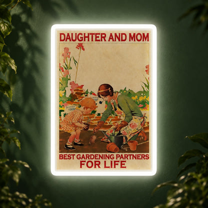 Mother Daughter Gardening LED Neon Sign - product hero