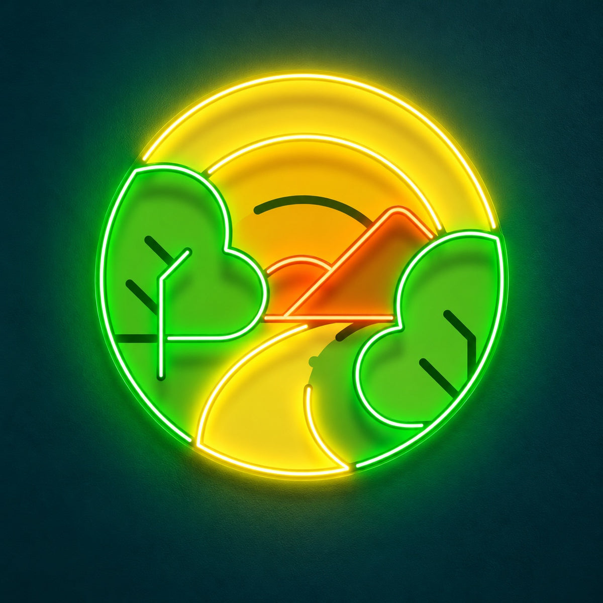 Mountain Forest Sunrise LED Neon Sign - product hero
