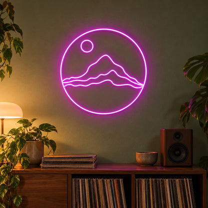 Mountain Moon LED Neon Sign - advertising view