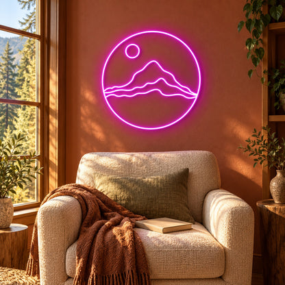 Mountain Moon LED Neon Sign - lifestyle view