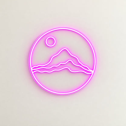 Mountain Moon LED Neon Sign - natural light view