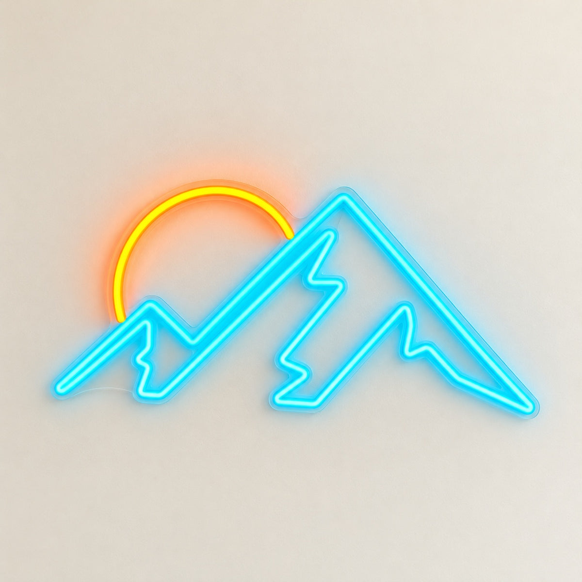 Mountain Peaks Sunset LED Neon Sign - natural light view