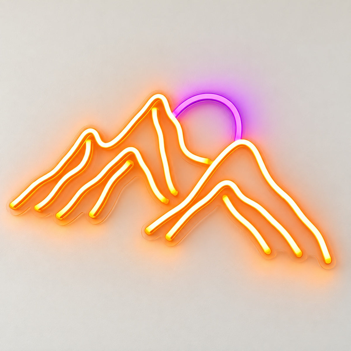 Mountain Range Sun LED Neon Sign - natural light view