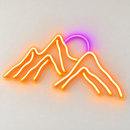 Mountain Range Sun LED Neon Sign - natural light view