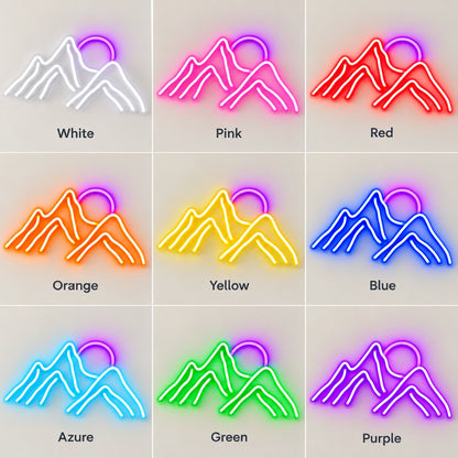Mountain Range Sun LED Neon Sign - nine-color grid