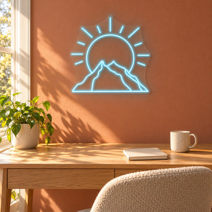 Mountain Sunrise LED Neon Sign - lifestyle view