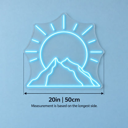 Mountain Sunrise LED Neon Sign - size guide