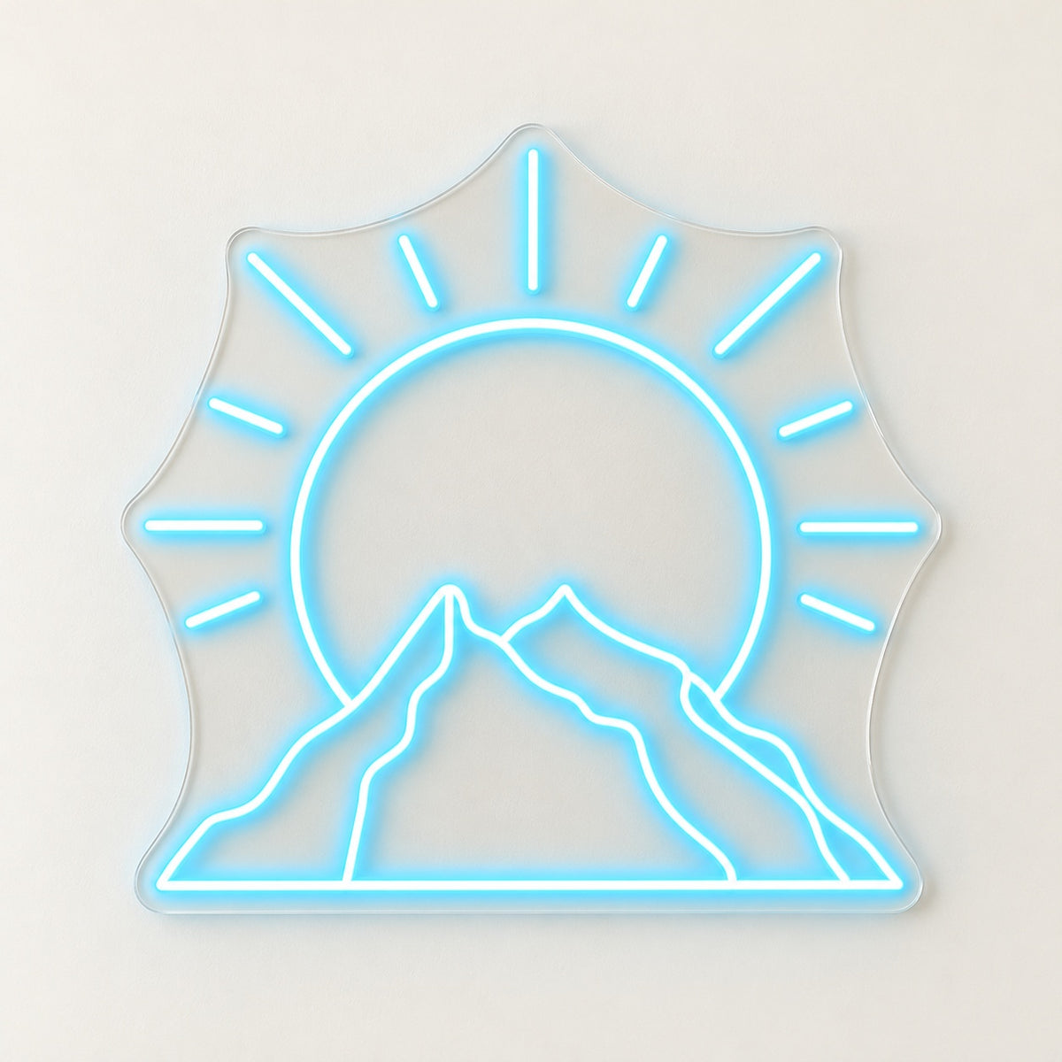 Mountain Sunrise LED Neon Sign - natural light view