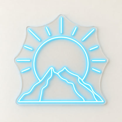 Mountain Sunrise LED Neon Sign - natural light view