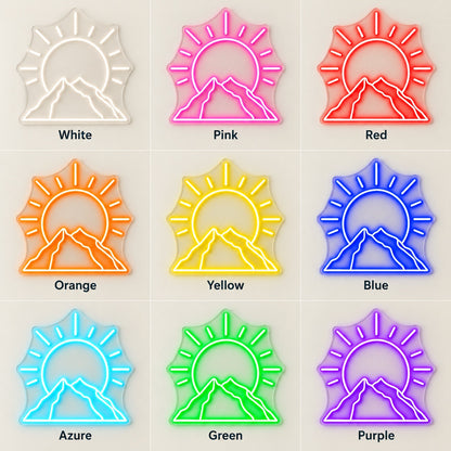 Mountain Sunrise LED Neon Sign - nine-color grid