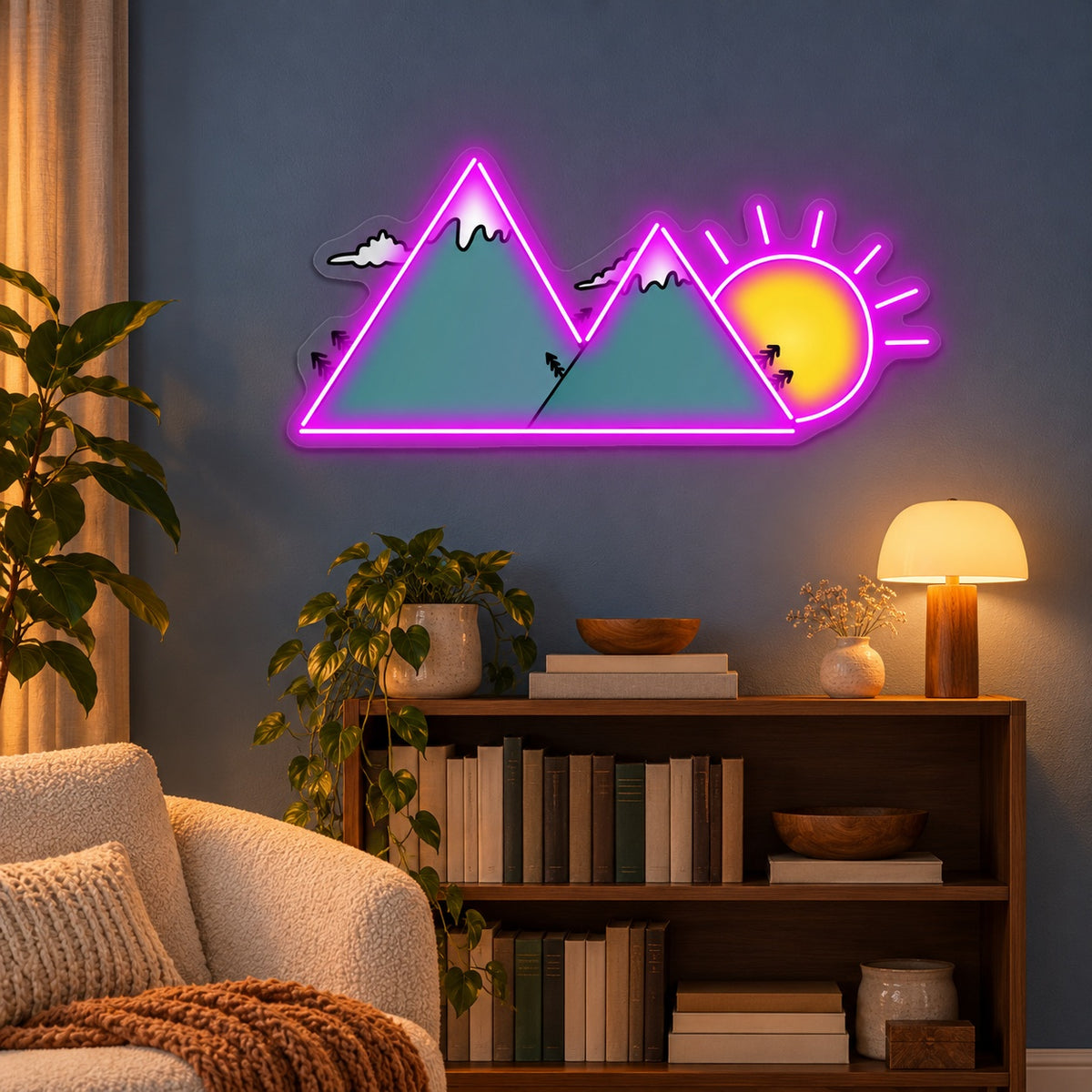 Mountain Sunrise LED Neon Sign - advertising view