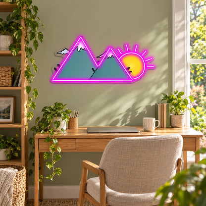 Mountain Sunrise LED Neon Sign - lifestyle view