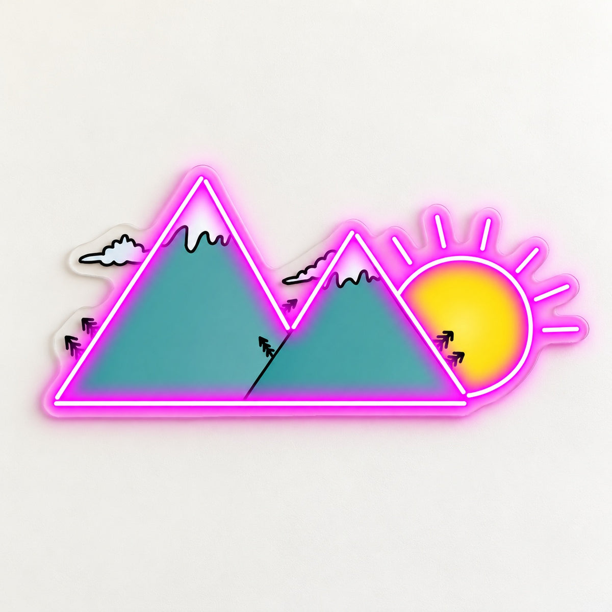 Mountain Sunrise LED Neon Sign - natural light view