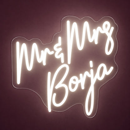 Mr & Mrs Borja LED Neon Sign - product hero