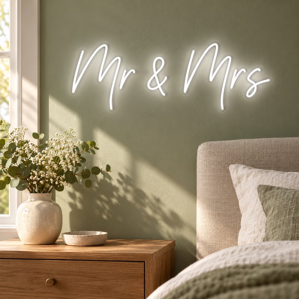 Mr & Mrs LED Neon Sign - lifestyle view