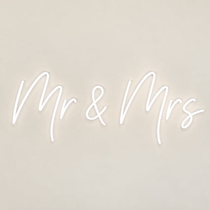 Mr & Mrs LED Neon Sign - natural light view