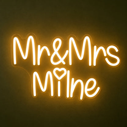Mr & Mrs Milne LED Neon Sign - product hero