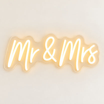 Mr & Mrs LED Neon Sign - natural light view