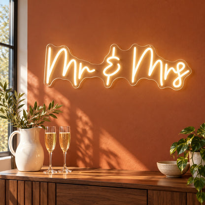 Mr & Mrs LED Neon Sign - lifestyle view