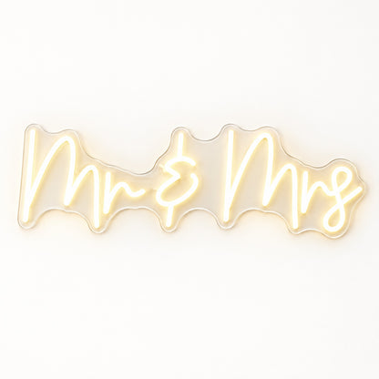 Mr & Mrs LED Neon Sign - natural light view
