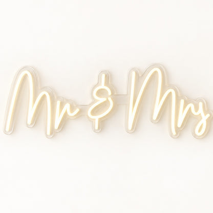 Mr & Mrs LED Neon Sign - natural light view
