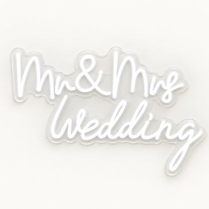 Mr & Mrs Wedding LED Neon Sign - natural light view