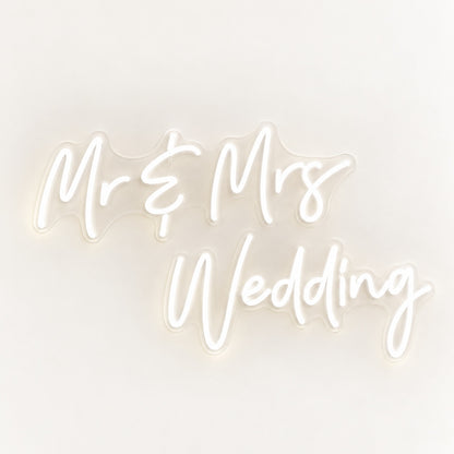 Mr & Mrs Wedding LED Neon Sign - natural light view