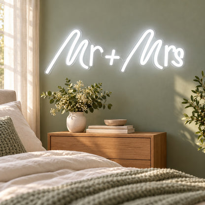 Mr + Mrs LED Neon Sign - lifestyle view