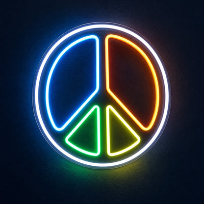 Multicolor Peace Symbol LED Neon Sign - product hero