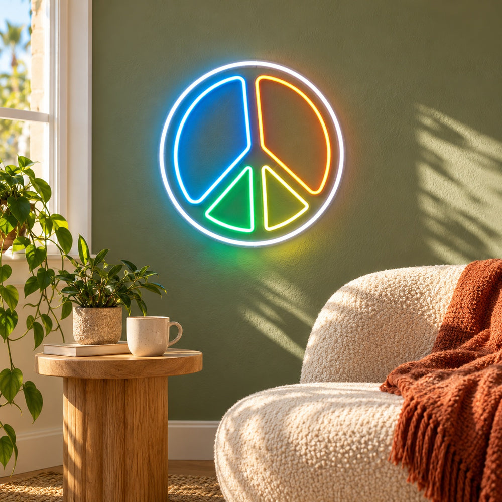 Multicolor Peace Symbol LED Neon Sign – Shineneon
