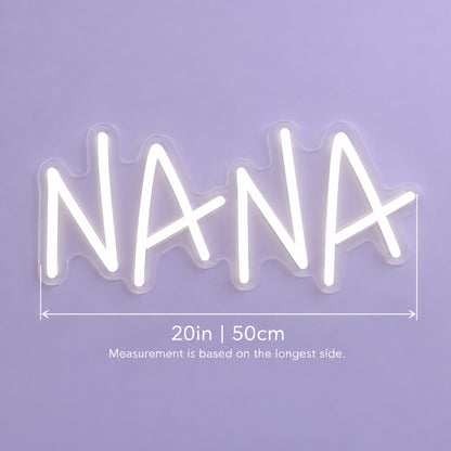 Nana LED Neon Sign - size guide