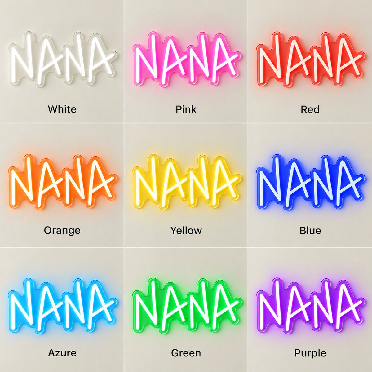 Nana LED Neon Sign - nine-color grid
