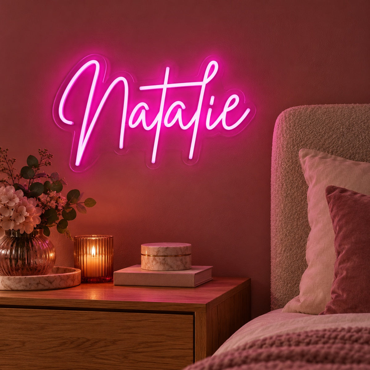 Natalie LED Neon Sign - advertising view