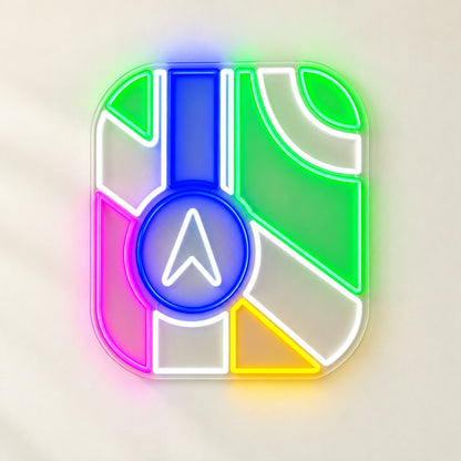 Navigation Map LED Neon Sign - natural light view