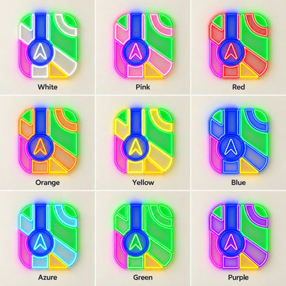 Navigation Map LED Neon Sign - nine-color grid
