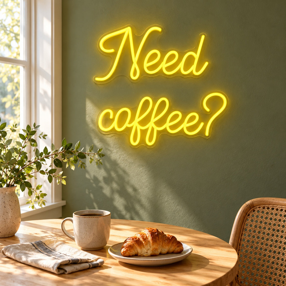 Need Coffee LED Neon Sign - lifestyle view