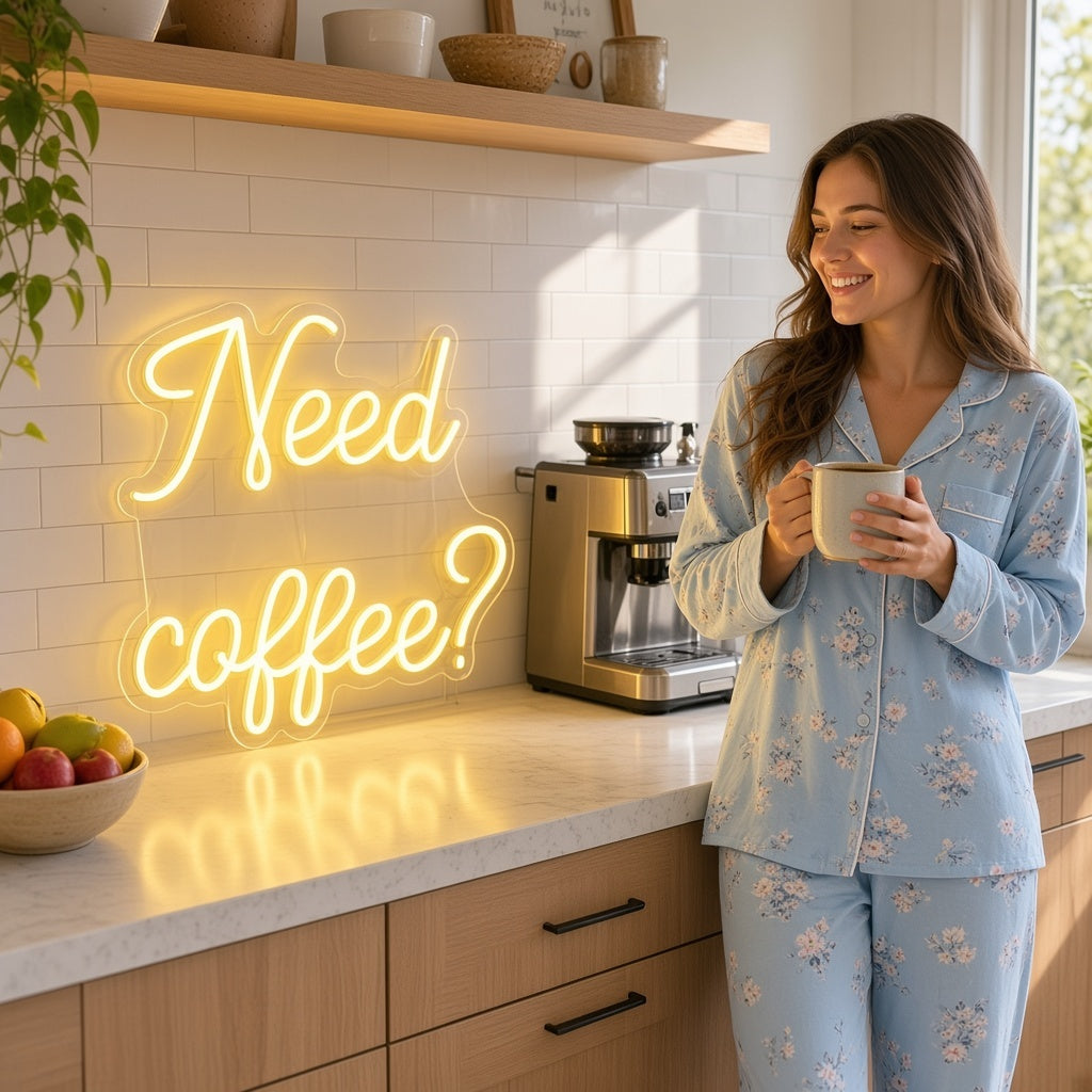 Need Coffee Coffee Shop Decor LED Neon Sign - lifestyle view