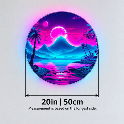 Mountain Lagoon LED Neon Sign - size guide