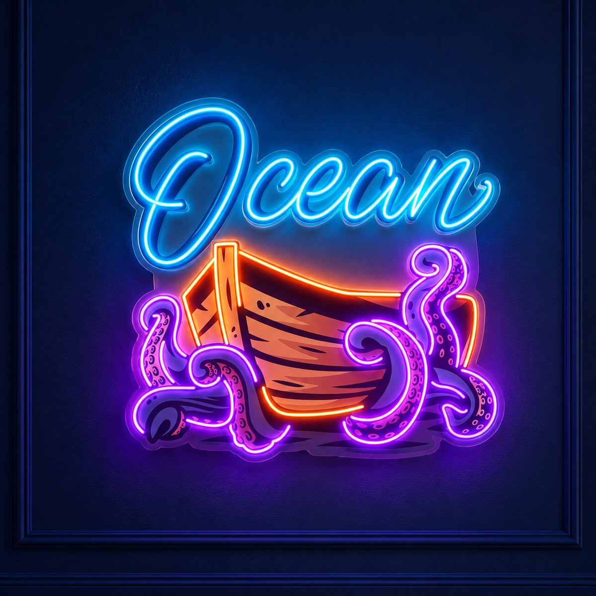 Ocean Octopus Boat LED Neon Sign - product hero