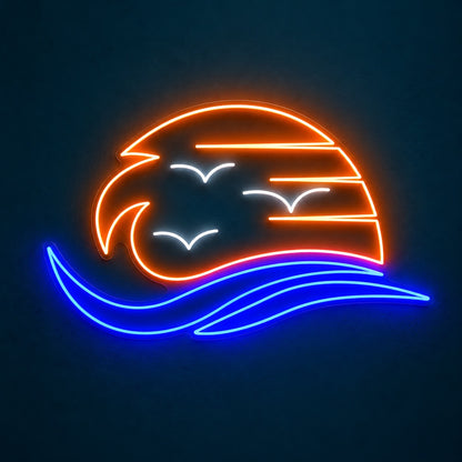 Ocean Sunset Waves LED Neon Sign - product hero