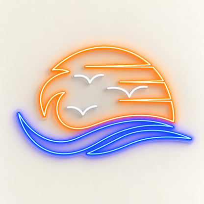 Ocean Sunset Waves LED Neon Sign - natural light view