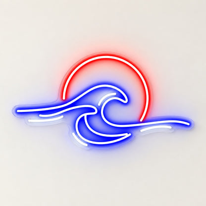 Ocean Wave Sunset LED Neon Sign - natural light view
