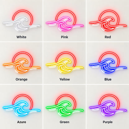 Ocean Wave Sunset LED Neon Sign - nine-color grid