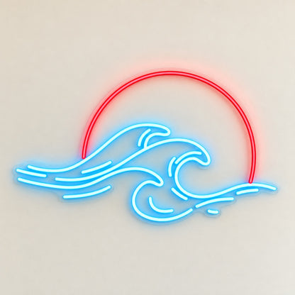 Ocean Waves Sunset LED Neon Sign - natural light view